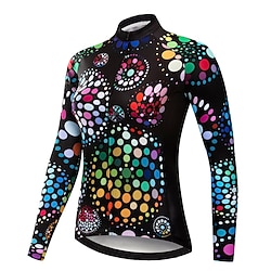 21Grams Women’s Long Sleeve Cycling Jersey Fleece Jacket Winter Bike Jersey Top with 3 Rear Pockets Thermal Warm Breathable Moisture Wicking Reflective Strips Mountain Bike MTB Road Bike Cycling