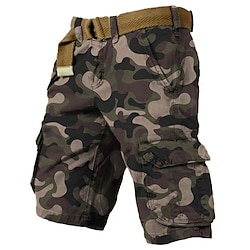 Men’s Cargo Shorts Shorts Hiking Shorts Camouflage Multi Pocket Knee Length Wearable 100% Cotton Outdoor Casual Daily Sports Fashion Camouflage Blue Khaki