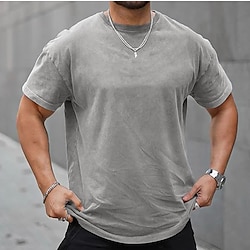 Men’s Plus Size Big Tall Crewneck T shirt Tee Tee Black White Navy Blue Outdoor Going out Short Sleeves Quotes  Sayings Print Clothing Apparel Streetwear Stylish Casual Cotton Blend