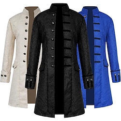 Men’s Winter Coat Long Trench Coat Halloween Business Polyester Fall Waterproof Outerwear Clothing Apparel Halloween Vintage Style Double Breasted