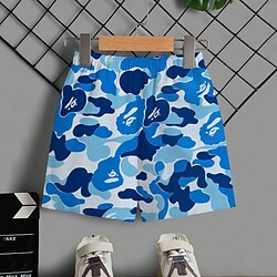 Boys 3D Shorts Graphic Camouflage Summer Spring Polyester Active Streetwear 3D Print 3-12 Years Kids Outdoor Street Sport Regular Fit