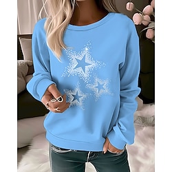 Women’s Sweatshirt Pullover Active Black Pink Red Geometric Casual Round Neck Long Sleeve Micro-elastic Top Fall  Winter