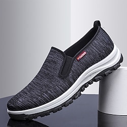 Men’s Loafers  Slip-Ons Comfort Shoes Casual Walking Tissage Volant Outdoor Daily Breathable Loafer Black Grey Summer Spring