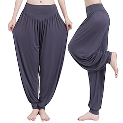 Women’s Yoga Pants Breathable Quick Dry Moisture Wicking Harem Zumba Belly Dance Yoga Bloomers Bottoms Light Purple White Black Modal Spandex Plus Size Sports Activewear Loose Fit High Elasticity
