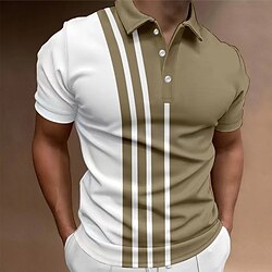 Men’s Sport Polo Polo Shirt Lapel Casual Holiday Fashion Basic Short Sleeve Button Color Block Regular Fit Summer Black Pink Blue Army Green Gray Sport Polo