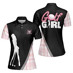 Women’s Breathable Quick Dry Soft Polo Shirt Golf Shirt Golf Clothes Top Short Sleeve Regular Fit Summer Spring Printed Tennis Golf Badminton