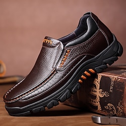 Men’s Loafers  Slip-Ons Comfort Loafers Casual Walking Leather Outdoor Daily Breathable Loafer Black Brown Spring Fall