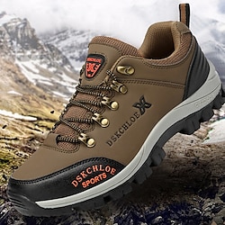 Men’s Sneakers Casual Shoes Plus Size Sporty Hiking EVA Athletic Lace-up Black Green khaki Fall Winter