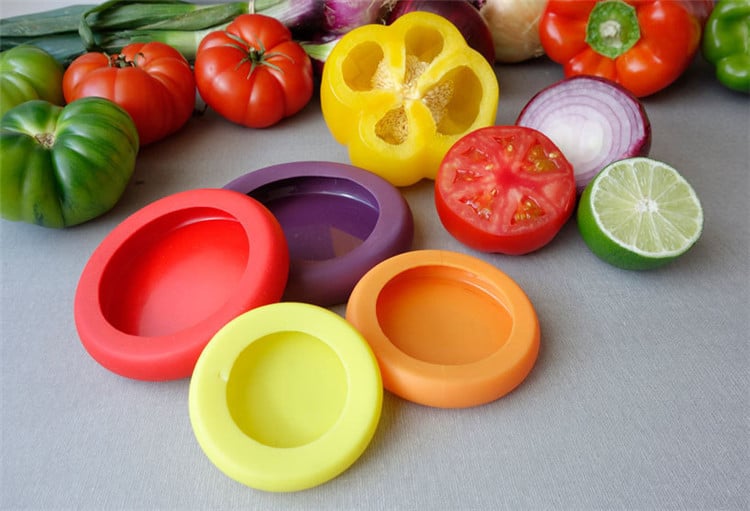 4pcs Reusable Silicone Fruit Vegetable Storage Cover Containers Keeping  Set Silicone Alimentaire SaraMart UK Shopping