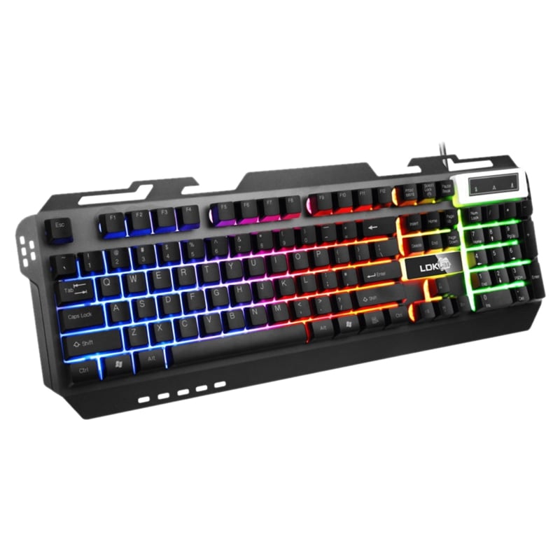 Keyboard, Floating Metal Luminous Mechanical 3D Feel Universal Wired Keyboard Suitable for Game Lovers SaraMart UK Shopping