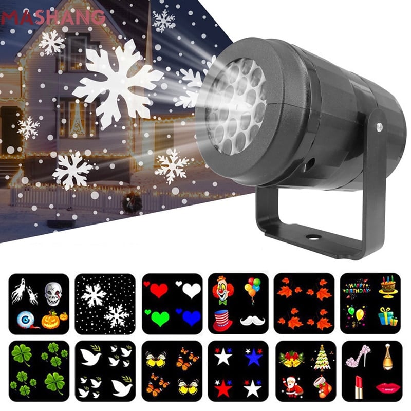 Christmas Party Lights Snowflake Laser Projector Led Stage L SaraMart UK Shopping